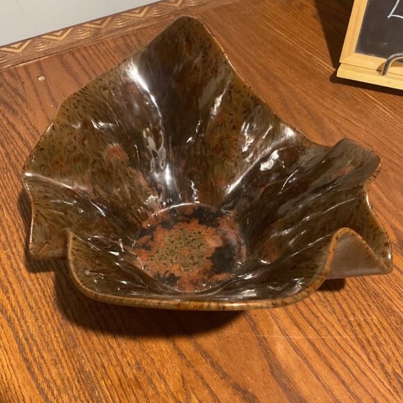 79- (VHD) Vintage. Home Decor. Handcrafted. Glazed Pottery. Record Bowl. - Picture 3 of 8